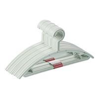 茶花 CHAHUA塑料弓形衣架家用防滑无痕衣撑阳台晒衣架防鼓包防风衣架 8支-浅绿色