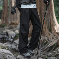 Foss Phil工装裤男夏季冰丝薄款宽松直筒户外冲锋伞兵休闲裤8505黑色L 黑色冰丝款 L （115-140斤）