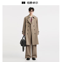 伯爵卓尔 Earl Joel【发热&抗皱】英伦长款通勤风衣外套男士2025秋装 D531061 月夜黑 M (170)