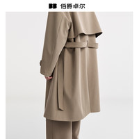 伯爵卓尔 Earl Joel【发热&抗皱】英伦长款通勤风衣外套男士2025秋装 D531061 月夜黑 L (175)