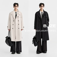 伯爵卓尔【经典英伦风】中长款双排扣风衣男装外套2025春季 D511062 森林黑 M