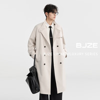 伯爵卓尔【经典英伦风】中长款双排扣风衣男装外套2025春季 D511062 森林黑 3XL