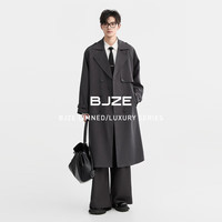 伯爵卓尔【发热&抗皱】高级定织双排扣通勤风衣男士长款外套2025秋装 蓝翼色 【一代-易打理】 M