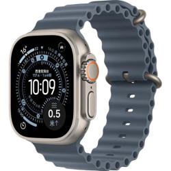 Apple Watch Ultra 3 智能手表 GPS+蜂窝版 49mm 原色钛金属 铁锚蓝色海洋表带