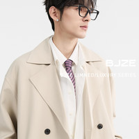 伯爵卓尔英伦风经典双排扣中长款风衣男装外套2025春季 D511060 小麦色 3XL