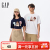 Gap 盖璞 男女装2025夏季新款纯棉冰淇淋印花logo短袖T恤宽松上衣729193 白色