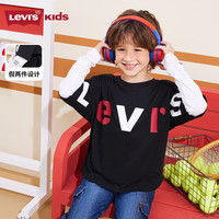 LEVI 's李维斯儿童装男童长袖T恤秋季新款假两件上衣打底衫潮 黑美人 140 /68