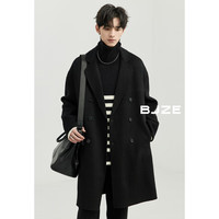 伯爵卓尔双面呢羊毛大衣男中长款2024秋冬通勤呢子外套 粘土棕 L (175) L 175