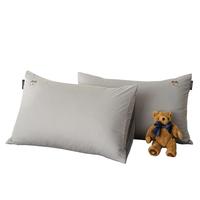 TEENIE WEENIE小熊a类新疆全棉刺绣枕头套48x74cm一对家用纯棉枕芯套 【A类全棉绣花枕套一对装】2号灰