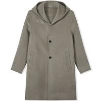 卡宾男装毛呢大衣连帽秋冬款保暖长外套简约气质通勤A 果灰色38 M (170) 48 48/170/M