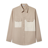 卡宾男装 索罗那长袖衬衫2024秋宽松上衣结构风山系户外H 杏色15 50 (175)
