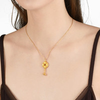 周生生黄金吊坠 足金回纹平安扣挂坠 不含素金项链 91007P计价 4.44克(含工费140元)