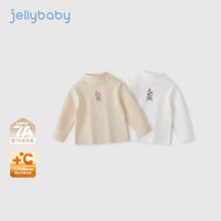 JELLYBABY【2025秋冬新品】t恤女童长袖6宝宝秋季洋气高领打底儿童秋装上衣