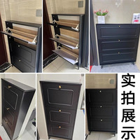 锦需超薄鞋柜家用门口实木入户中古翻斗玄关收纳柜一体靠墙2025 双层 三翻100x24x120cm