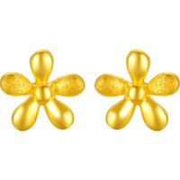 周六福 ZLF）  珠宝黄金耳饰女足金999耳钉桃运相伴耳针 计价 0.88g