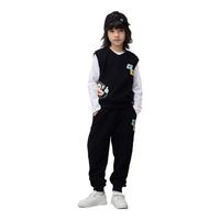 大嘴猴（paul frank）童装卫衣三件套装2025春季中大童潮酷男女童宽松舒适休闲装 黑色112F 110