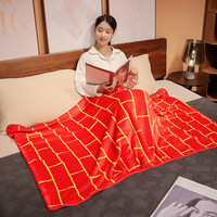 物枕居创意搞怪法兰绒小毯子办公室午睡毯沙发空调毯夏季毛毯儿童午休毯 袈裟款 95cm*165cm卷毯