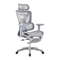 TotGuard人体工学椅电脑椅家用办公座椅电竞椅久坐学习书桌椅子E1 E1 【透气镂空坐垫丨6向调节扶手丨五维动态撑腰】带脚托_云烟灰