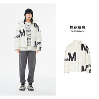 Meters bonwe 美特斯邦威 派克羽绒服男秋冬短款时尚拼接青春风棋盘格宽松保暖
