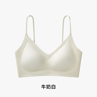 草本初色粉底液隐形内衣细肩带无痕美背亲肤透气背心式文胸女无搭扣胸罩 牛奶白 M 【体重90-110斤】