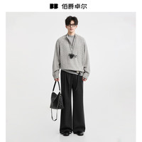 伯爵卓尔 Earl Joel半拉链设计羊毛衫男士2025冬季新款保暖绞花毛衣男 H531520   (175)