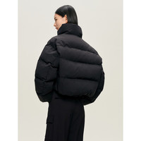 太平鸟女装羽绒服截短廓形女冬立领蓬松面包服美式学院 1