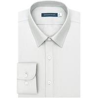 十如仕长袖衬衫男加厚保暖 秋冬款男士法兰绒磨毛免烫衬衣SS02-02 浅灰色-修身版 36