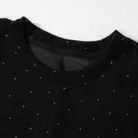 JOSEPH ABBOUD 【bling波点烫钻】春夏圆领飞飞袖短袖直筒长裙连衣裙女