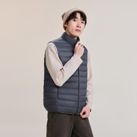 雪中飞秋冬男式轻薄羽绒服马甲基础男士短款羽绒秋马甲 朱墨灰|8C83 XL 180/100A