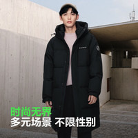 波司登（BOSIDENG）冬季羽绒服男女同款款中长款连帽90绒百搭运动外套 黑色8056-24 XL 175/96A