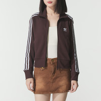 88VIP：adidas 阿迪达斯 阿迪三叶草女服KNITTED长袖立领夹克针织舒适外套运动上装