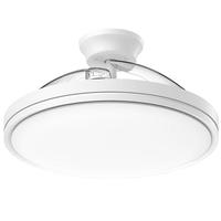 美的 风扇灯一体吸顶灯餐厅卧室吊扇灯隐形扇叶风力大遥控护眼灯具简白 48瓦/1级能效/超薄三防