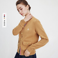 Navigare意大利小帆船简约羊毛衫女士2025秋季亲肤针织衫简约开衫毛衣 沙褐色 S