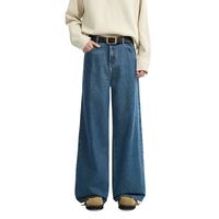 伯爵卓尔复古怀旧港风阔腿牛仔裤男士2025秋装长裤子男 I531508 复古蓝 S