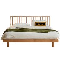 小半 久久床日式原木风小户型1.8米双人床（原木色）