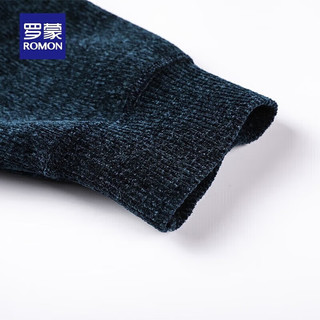 罗蒙（ROMON）雪尼尔圆领加绒加厚针织衫男秋冬中青年男士商务休闲打底衫毛线衣 3Z5340011酒红【雪尼尔】 4XL (195) 190-210斤