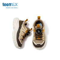 天美意天美意童鞋2025年春秋男童百搭潮运动鞋女童中大童软底休闲鞋 棕黄色 32