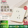 德力西 DELIXI 哑光磨砂开关插座面板 827银桂黄 斜五孔插座 10只装