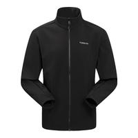 探路者 防风防泼水高弹立领抓绒软壳衣 黑色 2XL