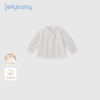 JELLYBABY[7A抗菌]女童秋季衬衫2025新款宝宝甜美上衣小女孩白衬衣儿童秋装