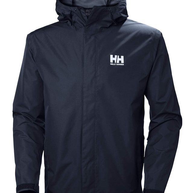 哈雷汉森 HellyHansen 男式 Seven J 防水防风连帽夹克 596 Navy Small