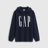 Gap男女装2025秋季新款logo印花抓绒宽松套头连帽衫卫衣786923