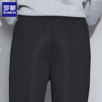 罗蒙（ROMON）休闲卫裤男2025秋冬时尚休闲男士束脚粗腿裤运动长裤大码裤子 黑色 加绒 XL (体重120-140斤)