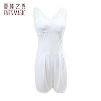 夏.娃.之.秀连体收腹裤凉爽束腰蕾丝提臀凉感夏季露背修身塑身美体衣J4018 白色 M