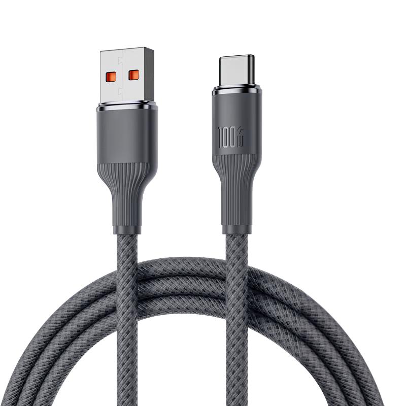 AMKE 100W快充 USB-A转Type-C数据线 6A尼龙织 灰色