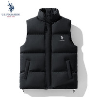 U.S. POLO ASSN.羽绒棉马甲男秋冬季户外防风百搭坎肩背心男外套 黑色   5XL   