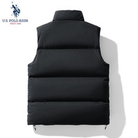 U.S. POLO ASSN.羽绒棉马甲男秋冬季户外防风百搭坎肩背心男外套 黑色   3XL   