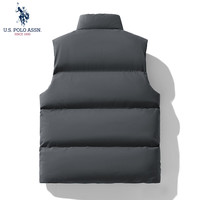 U.S. POLO ASSN.羽绒棉马甲男秋冬季户外防风百搭坎肩背心男外套 灰色   3XL   