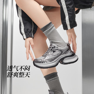  CAMEL/骆驼 厚底 女士运动鞋  L25S283076 枪黑 34