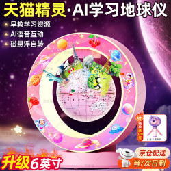 创意猪 IDEA PIG 磁悬浮地球仪 天猫精灵智能儿童玩具 6英寸（Ai+夜灯 太空粉）